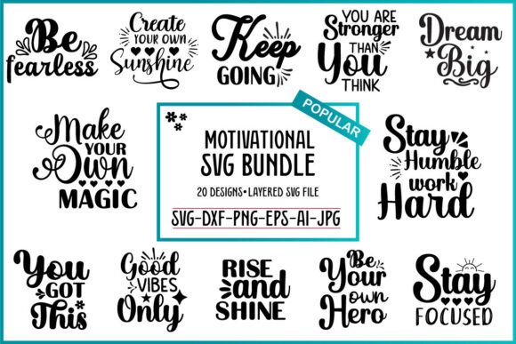 Motivational Quotes SVG Bundle for Real Embroidery Projects